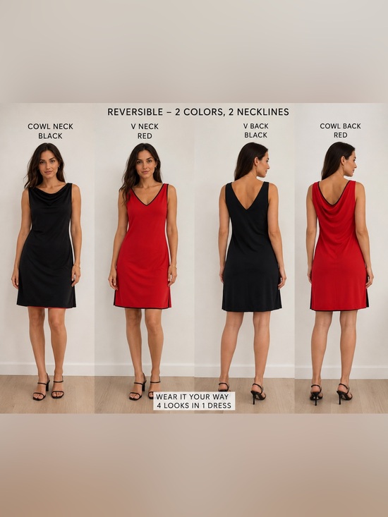 Express Dresses & Skirts - Express Reversible Red & Black Sleeveless Dress | 4 Looks in 1 | Size XS